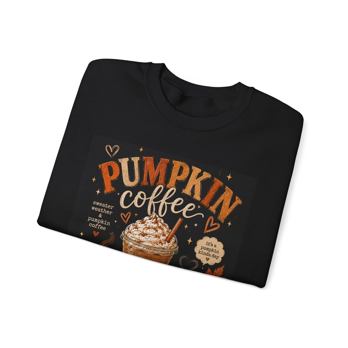 Pumpkin Coffee Crewneck Sweatshirt – Autumn Pumpkin Spice Coffee Graphic