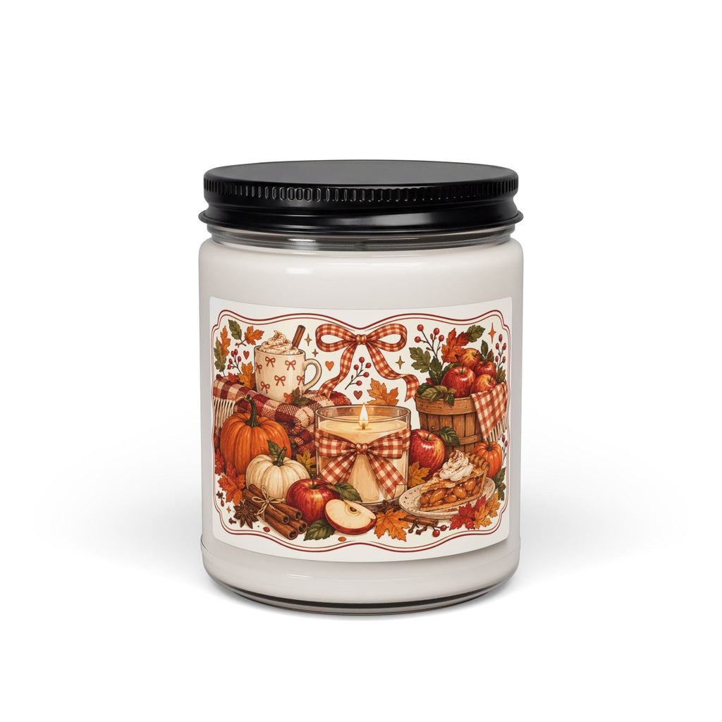 Autumn Harvest Soy Candle — 9oz Scented Fall Candle (Pumpkin, Apple & Spice)