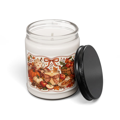 Autumn Harvest Soy Candle — 9oz Scented Fall Candle (Pumpkin, Apple & Spice)