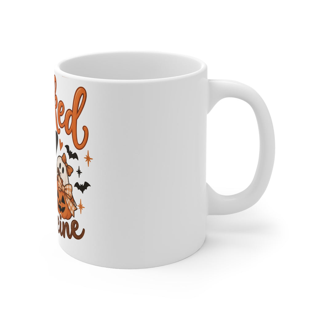 Wicked Caffeine Halloween Mug — Cute Ghosts, Pumpkin Spice Coffee Cup