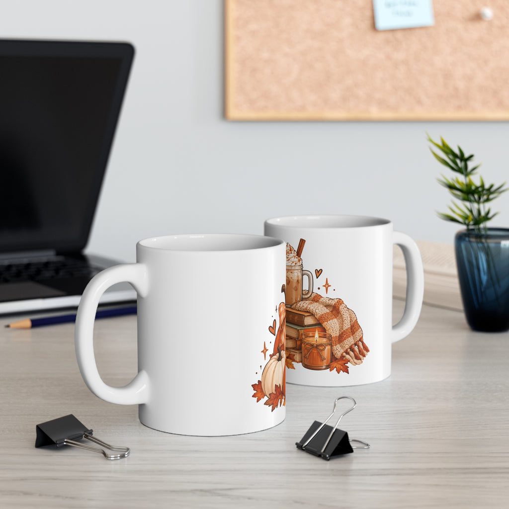 Autumn Cozy Coffee Mug — Pumpkin Spice Latte & Fall Pumpkins 11oz