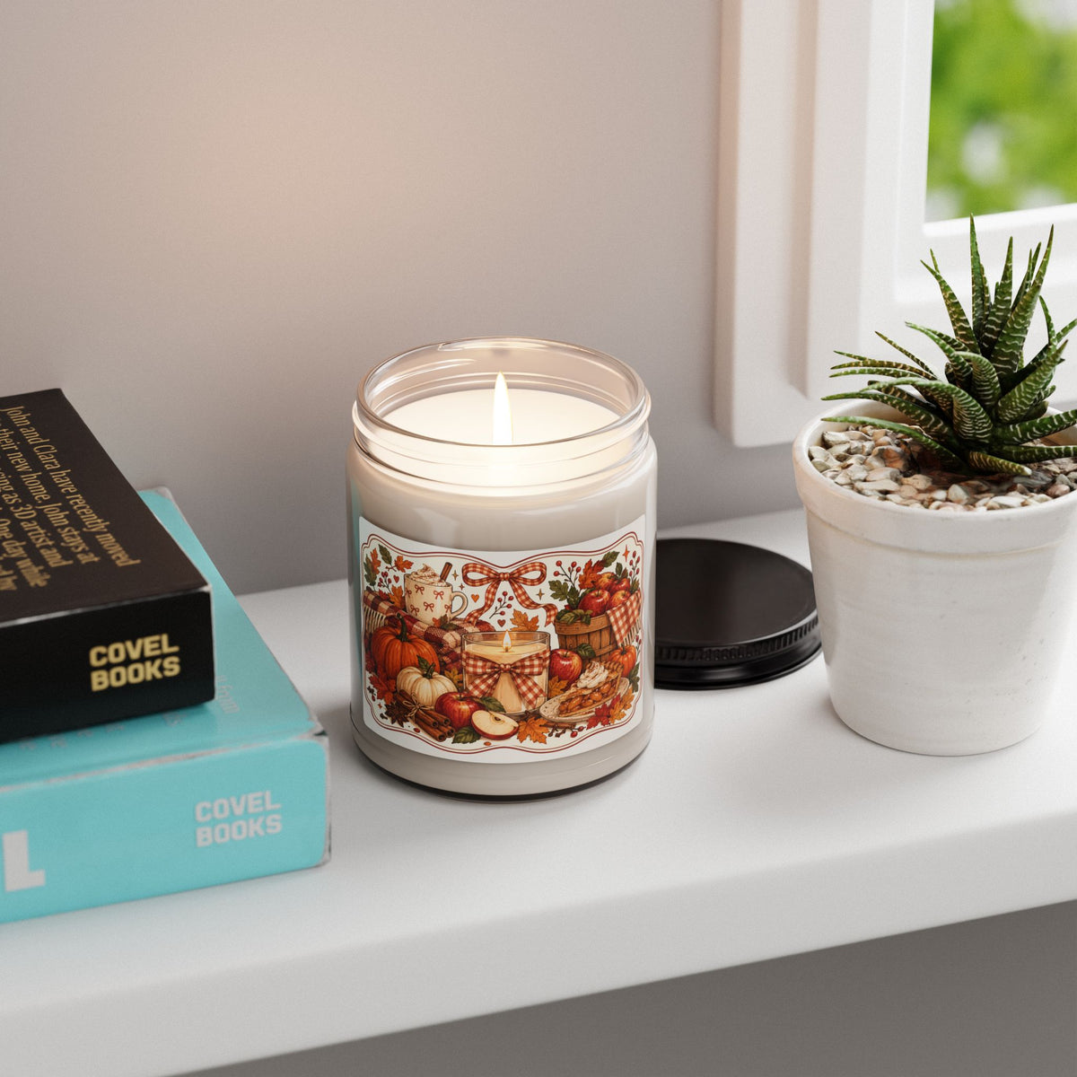 Autumn Harvest Soy Candle — 9oz Scented Fall Candle (Pumpkin, Apple & Spice)