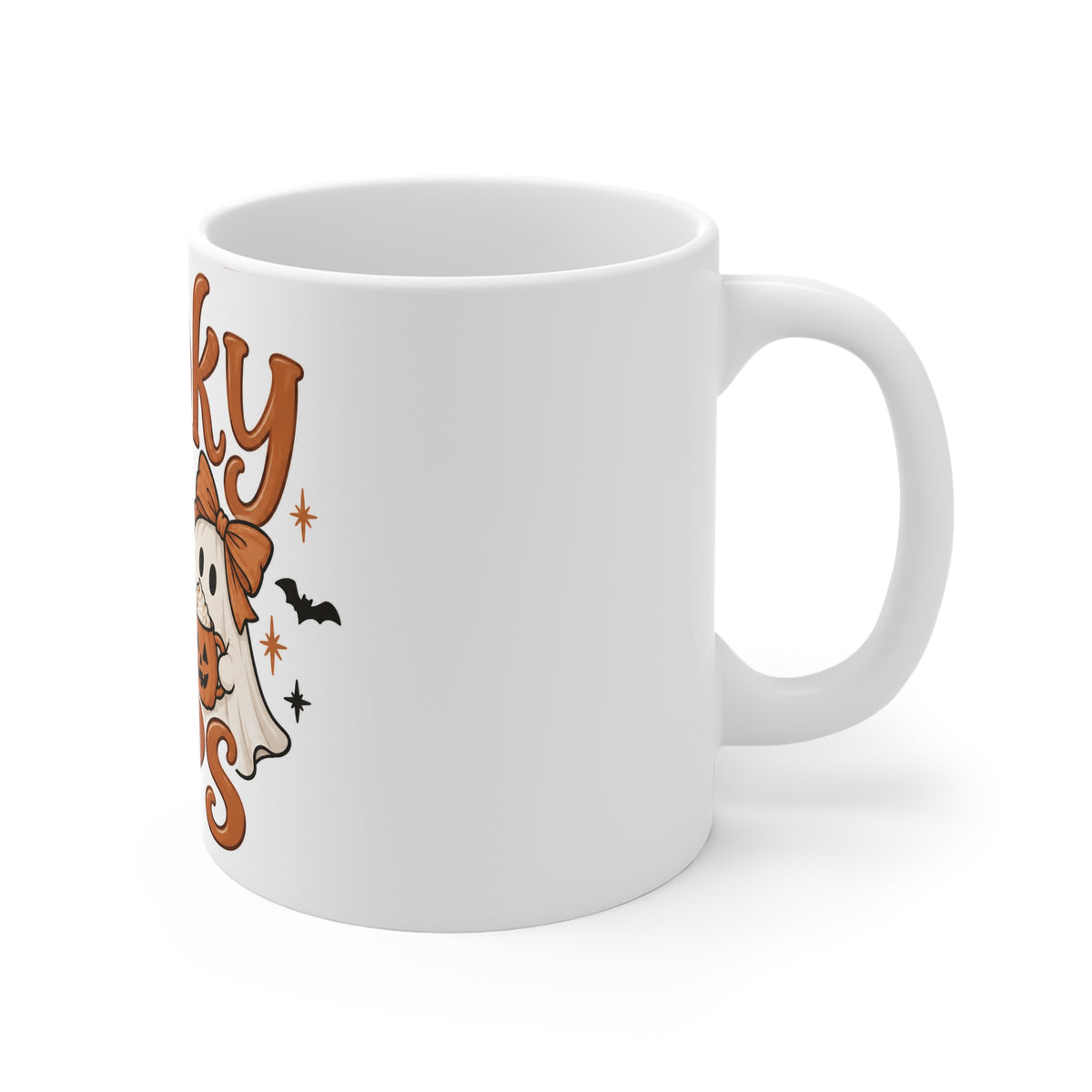Spooky Sips Mug — Cute Halloween Ghosts Pumpkin Latte Coffee Cup