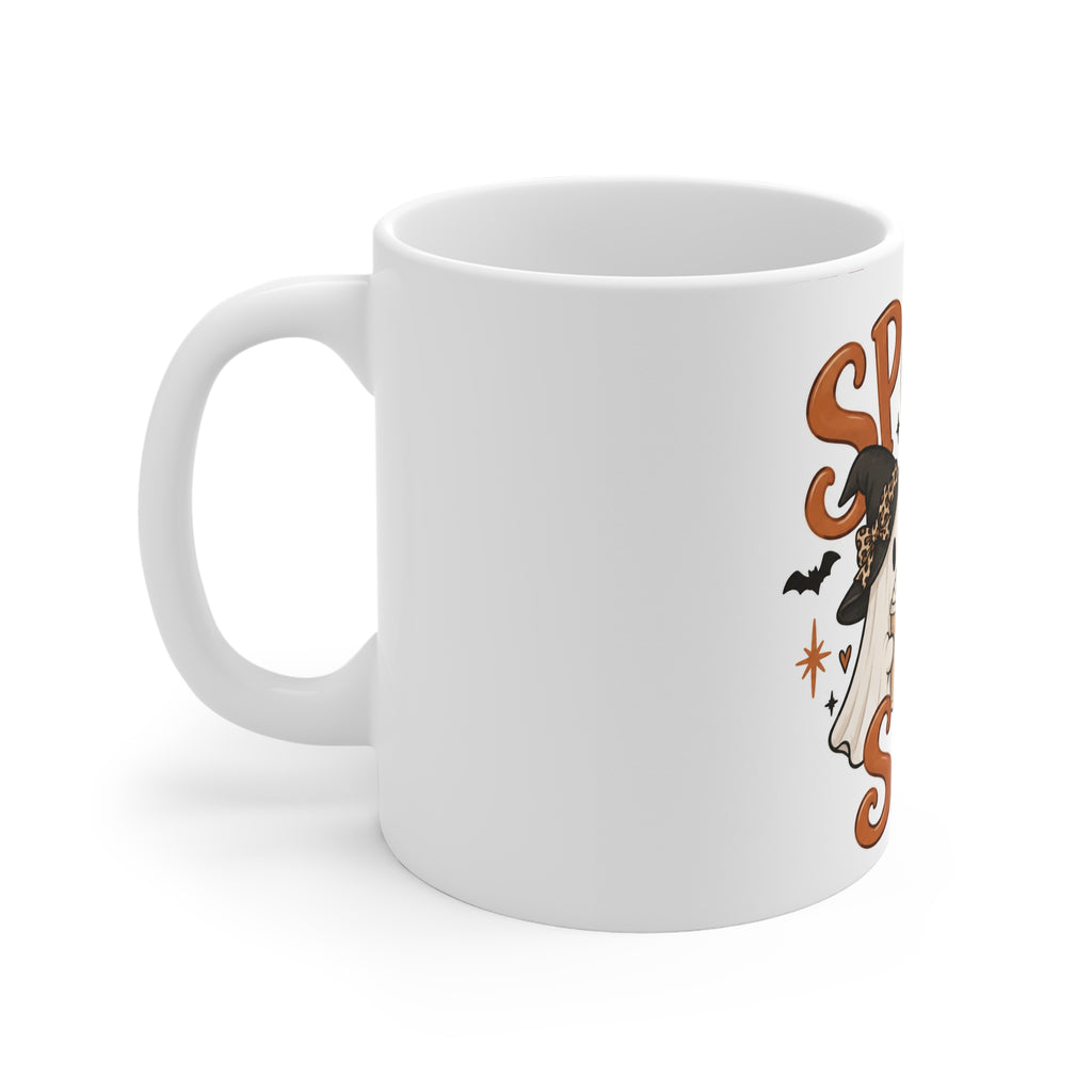 Spooky Sips Mug — Cute Halloween Ghosts Pumpkin Latte Coffee Cup