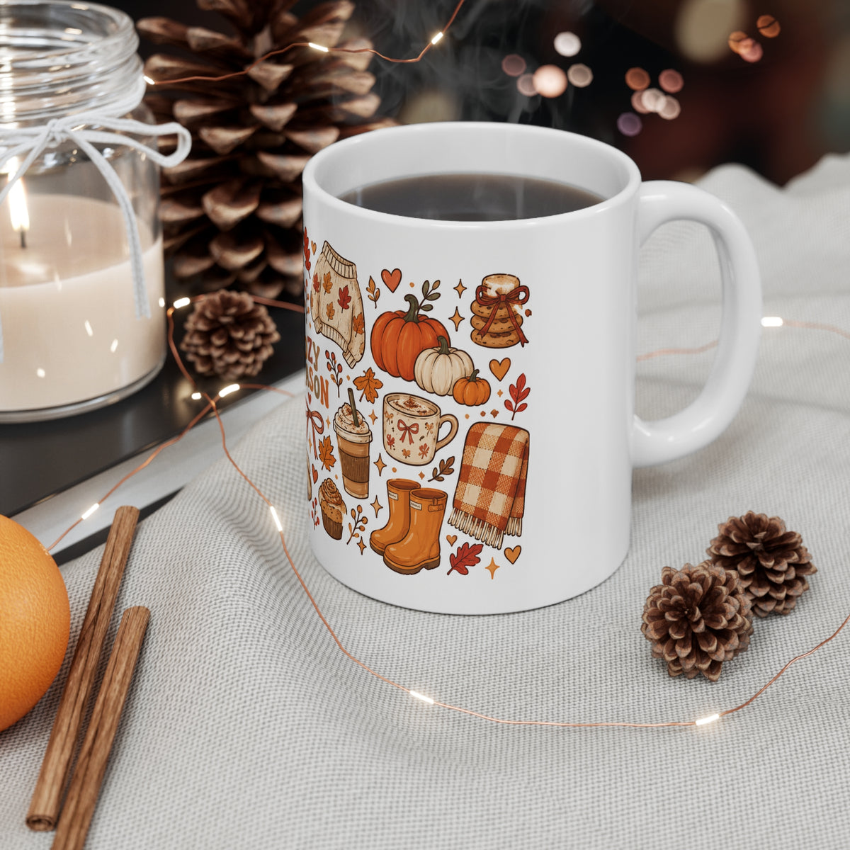Cozy Season Mug — Autumn Pumpkin Spice Fall Coffee Cup