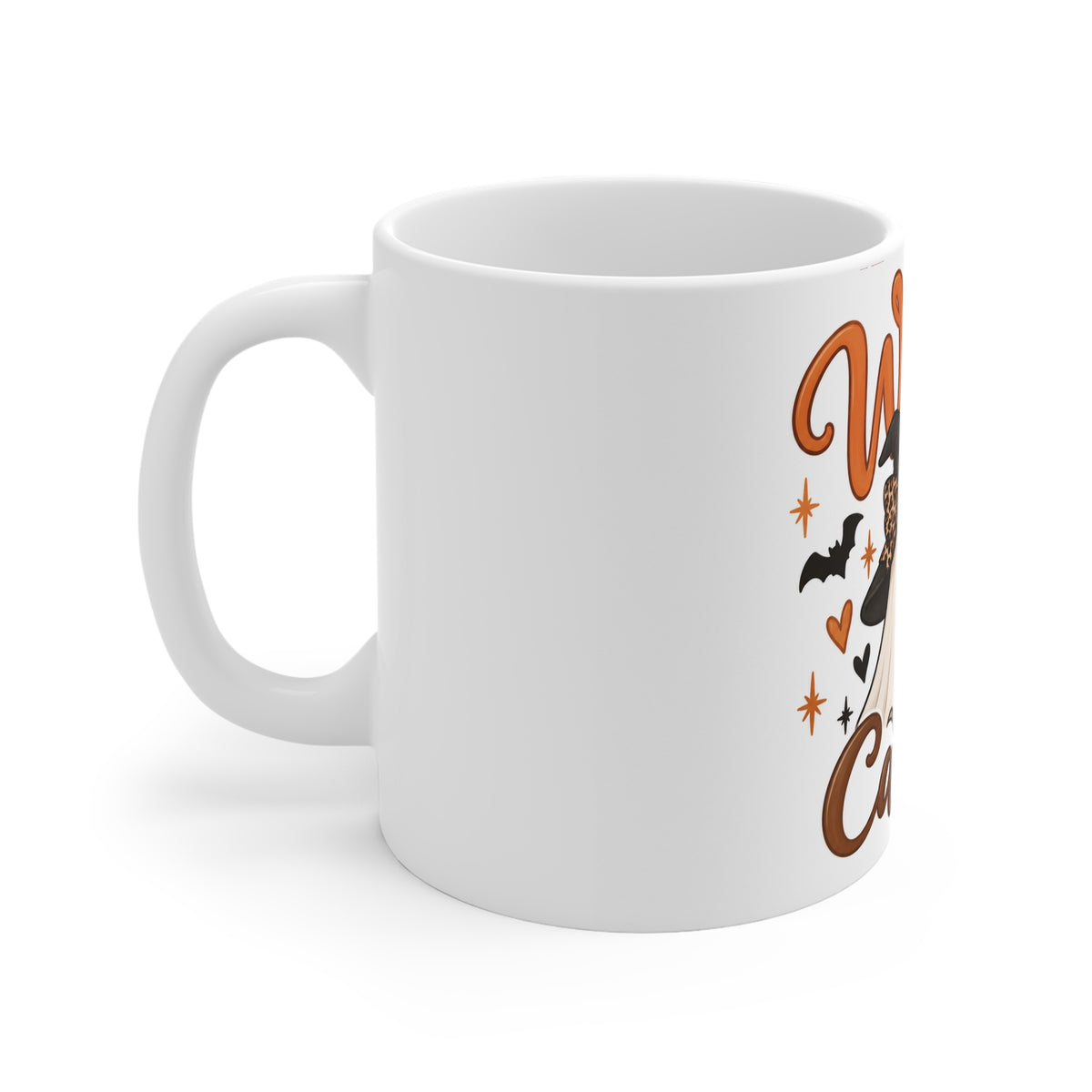 Wicked Caffeine Halloween Mug — Cute Ghosts, Pumpkin Spice Coffee Cup