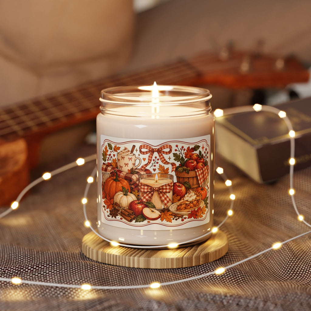 Autumn Harvest Soy Candle — 9oz Scented Fall Candle (Pumpkin, Apple & Spice)